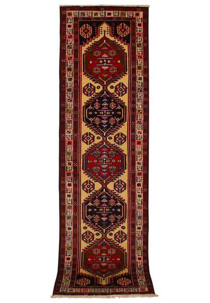 2'7 x 9'6 Persian Yalameh Runner Rug - Full view showcasing intricate geometric patterns and vibrant colors
