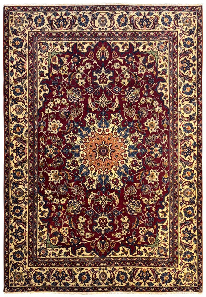 Full view of an 8 x 11'4 Persian Bakhtiar Rug displaying its central medallion and intricate patterns.