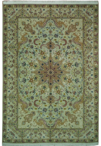 11 x 16 Super Fine Persian Tabriz Rug Wool & Silk Rug