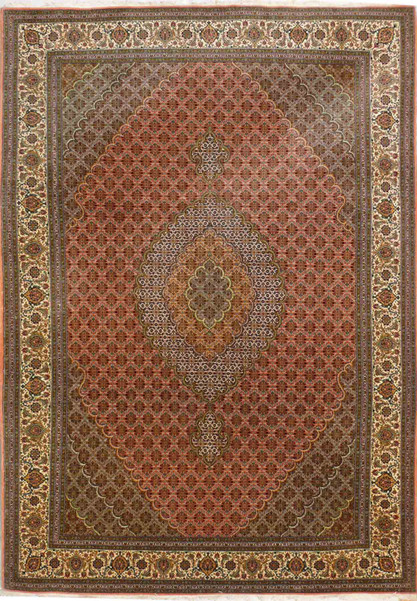 7 x 10  Persian Tabriz 50 Raj Wool and Silk Rug