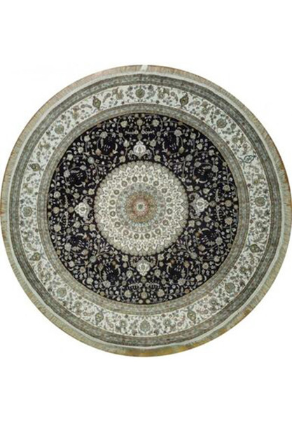 10 x 10 All Silk Oriental Tabriz Round Rug