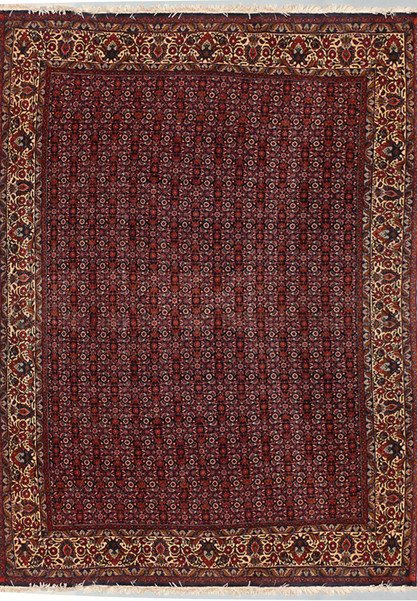 7'2" x 9'5" Persian Bijar All-Over Design Iron Rug