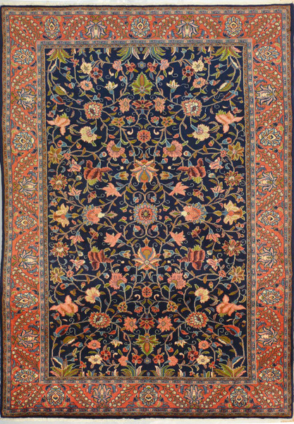Full view of the 7 x 10 Persian Geometric Farahan rug showcasing its intricate design
