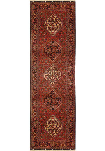 3 x 9'7" Persian Bijar Mahi Design Runner Rug