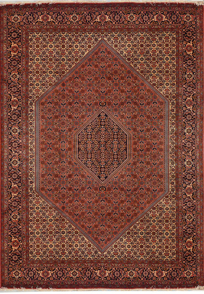 6'7 x 10 Persian Bijar Iron Rug