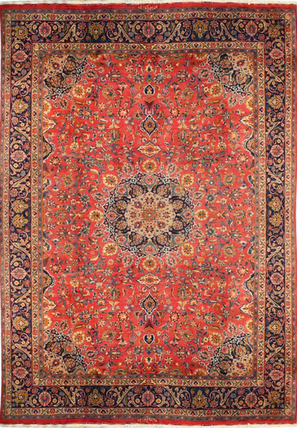 10 x 13 Persian Mashad Rug | Signed by Weaver