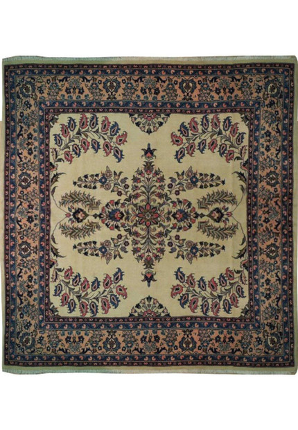7 x 7'7" Persian Sarough Square-ish Rug
