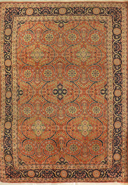 7 x 10 Persian Bijar Botanical Design Rug