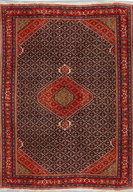 6'6" x 9' Antique Persian Bijar Rug