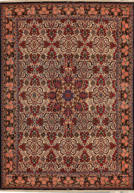 7 x 10 Persian Bijar Rug Floral Design