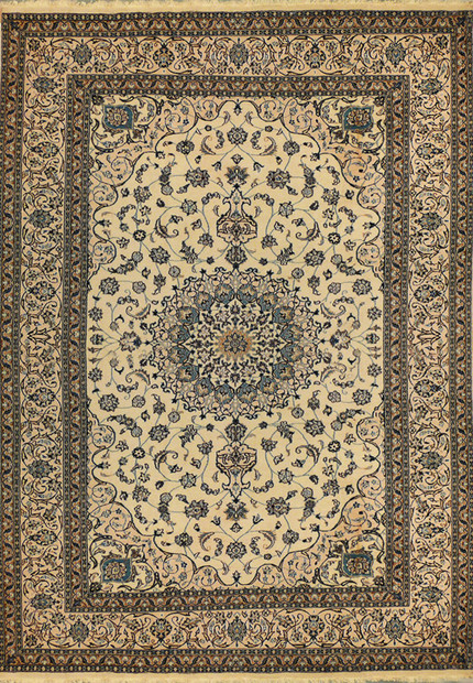 8 x 11'3 Persian Nain Rug Wool & Silk