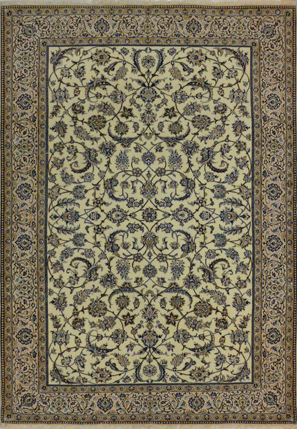 7 x 10 Persian Nain 9 LAA Garden All-Over Ivory Design Rug