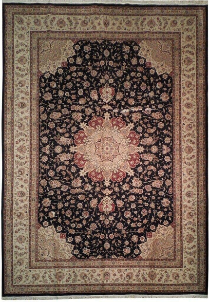 10 x 14 Oriental Tabriz Design Wool & Silk Rug