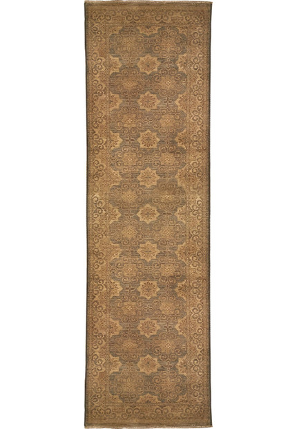Geometric pattern Oriental Peshawar Antique Look Runner Rug for hallways and high-traffic areas