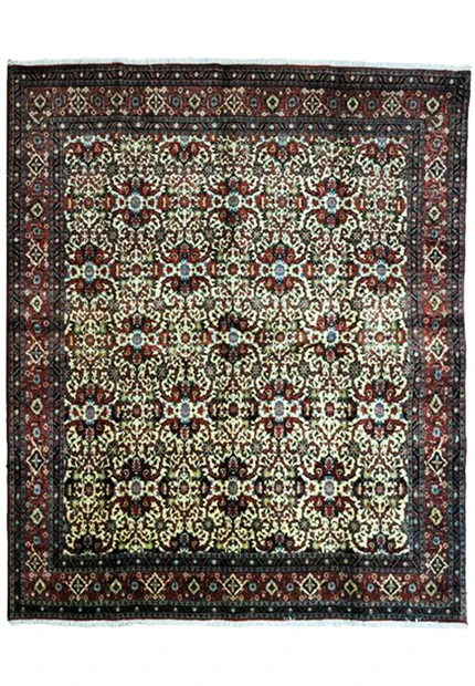 8 x 9 Persian All-Over "Iron" Duralble Ivory Bijar Rug