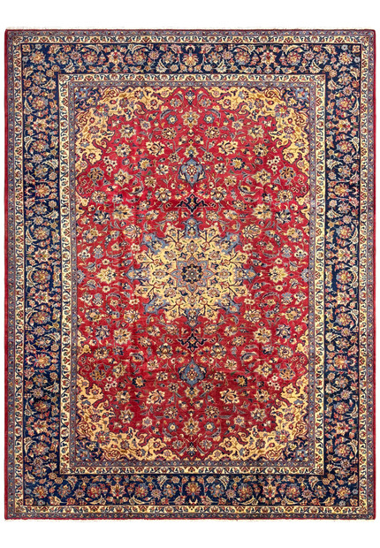 10'2 x 13'6 Persian Isfahan Rug full view showcasing intricate design and vibrant colors