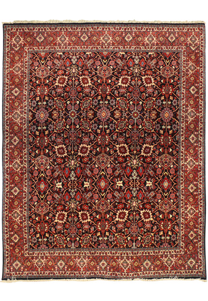 Full view of 6'6 x 8'4 Persian Bijar Rug