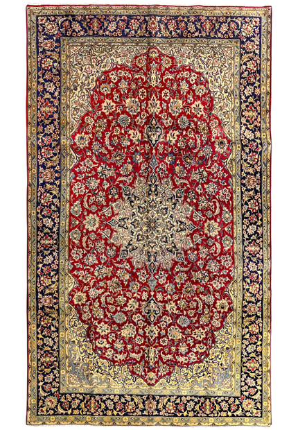 8x14 Persian Isfahan hand-knotted on cotton foundation in pristine never-used condition with full wool pile