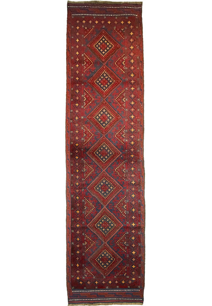 2' x 9'1" Afghan Mashwani Runner Rug