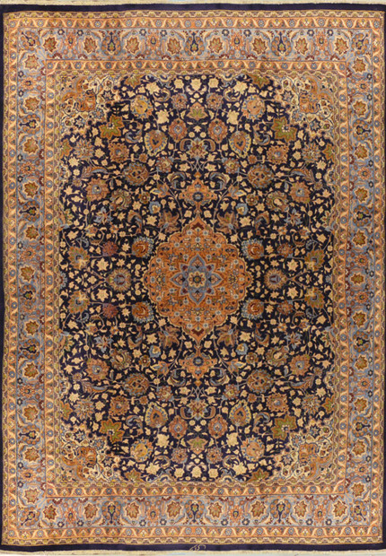 9'7" x 12'9" Persian Mashad Rug signed by master weaver