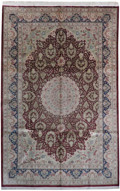 7 x 10 Persian Qum All Silk Rug | Signed by master weaver 1