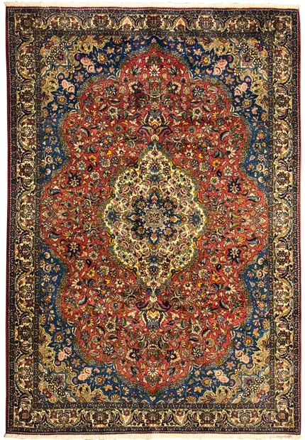 Handmade 7 x 10 Persian Bakhtiar Tribal Rug showcasing a traditional garden design in vibrant colors.