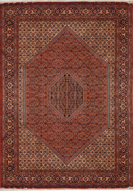 6'7 x 10 Persian Bijar Iron Rug