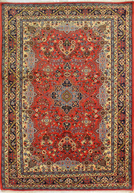 7 x 10 Persian Mehraban Rug - Full View in Room Setting