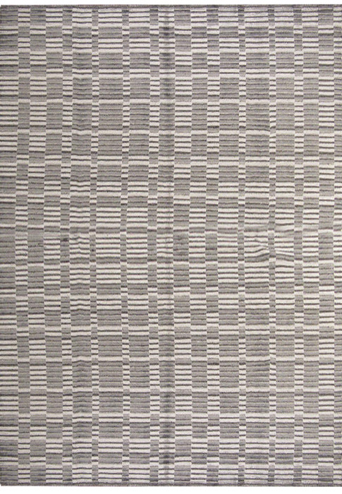 8 x 10 Silver Gray Handmade Modern Rug Organic Wool & Silk feeling
