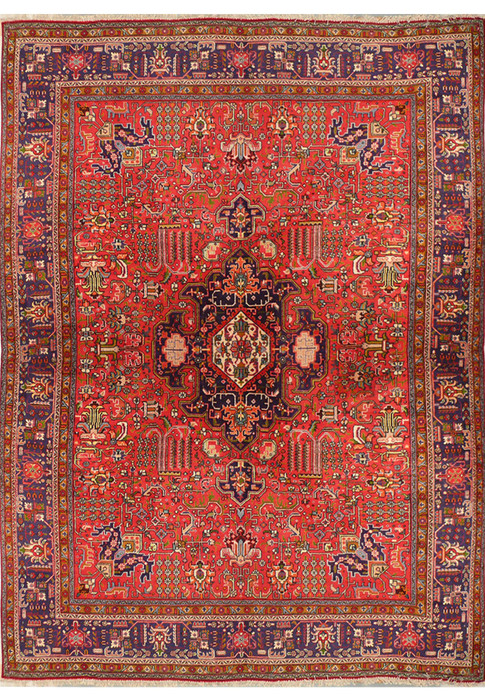 10 x 13 Geometric Persian Tabriz Rug