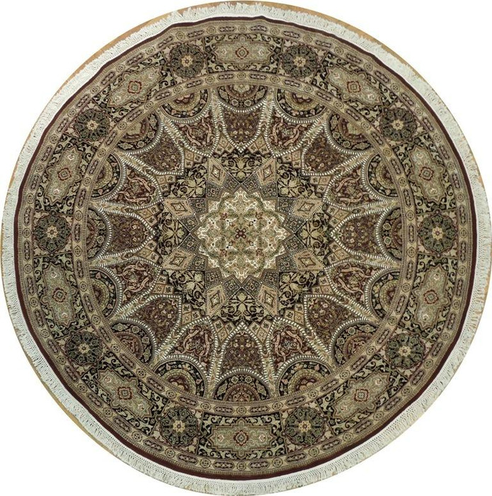 9 x 9 Fine Oriental Isfahan Wool & Silk Rug