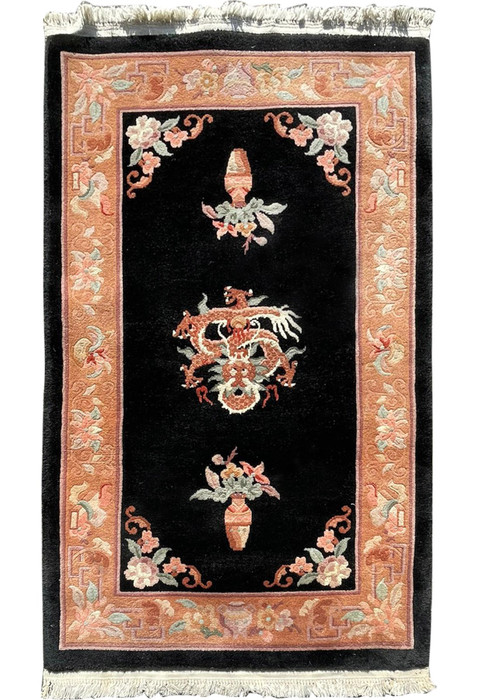 3 x 5'5 Antique Oriental Art Deco Rug