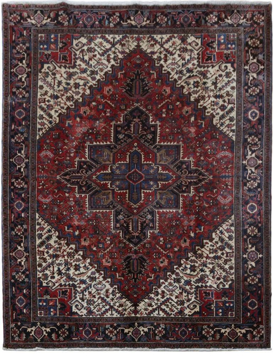 9 x 11 Persian Heriz Rug - Full View