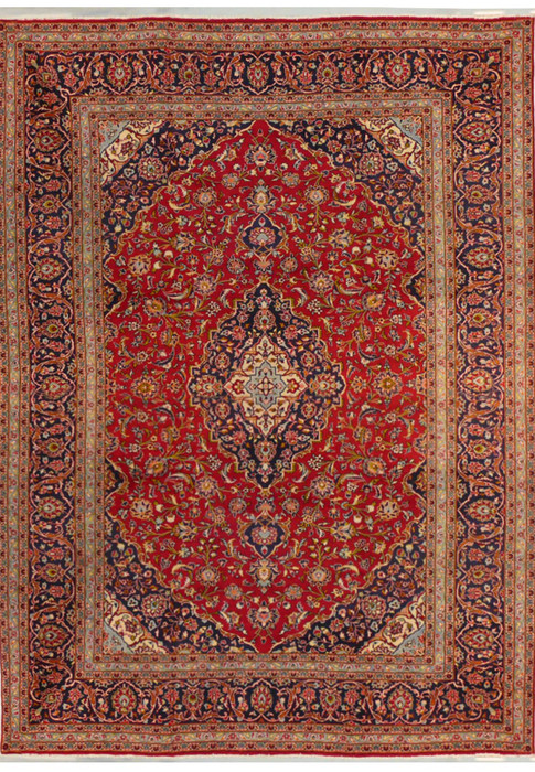 9'8 x 13'3 Persian Kashan Rug 1
