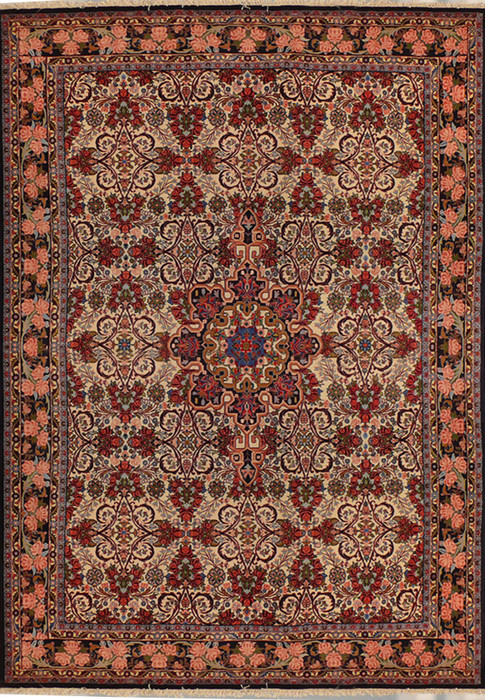 7 x 10 Persian Bijar Rug Floral Design