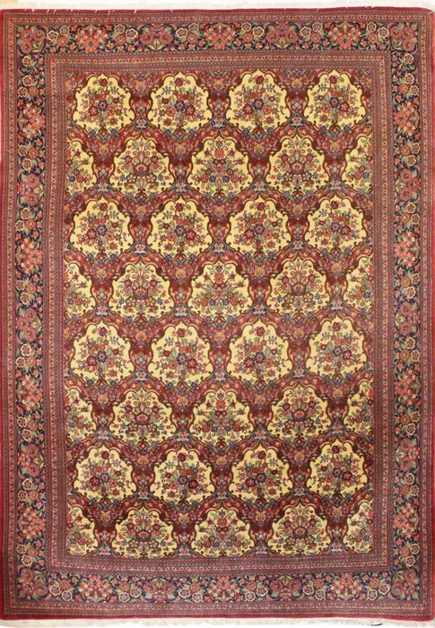 7 x 10 Persian Qum Kork Botanical Design Rug