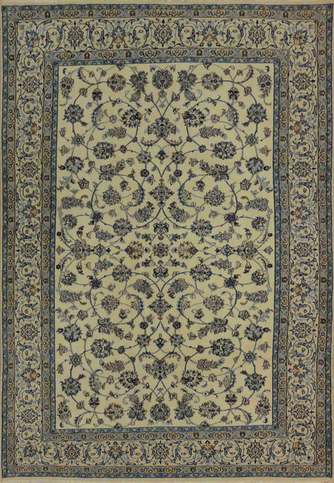 7 x 10 Persian Nain 9 LAA Wool & Silk All-Over Design