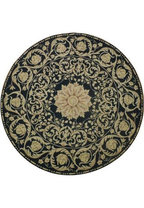 5 x 5 Authentic Needlepoint Flat Weave Round Rug