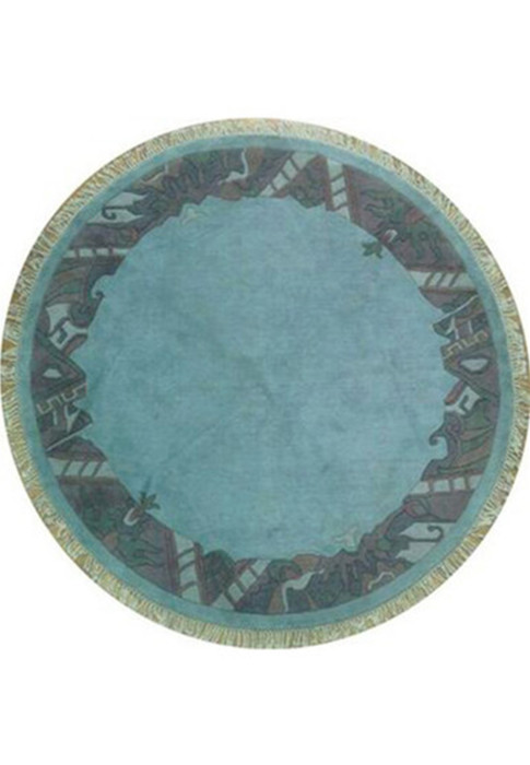 8 x 8 Modern Light Blue Tibet Open Field Handmade rug