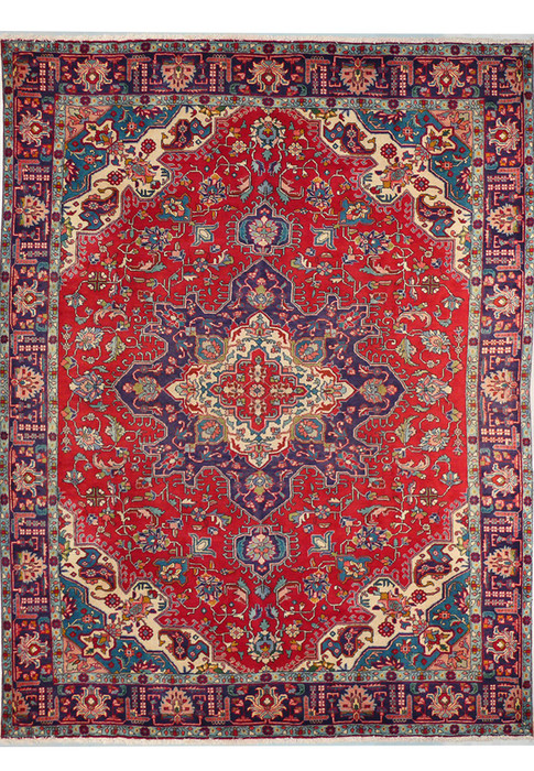 10 x 13 Geometric Tabriz Persian Rug