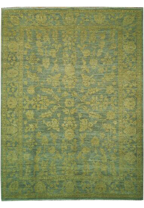 6 x 8 Peshawar Chobi Antique Look Rug Pale Light Blue