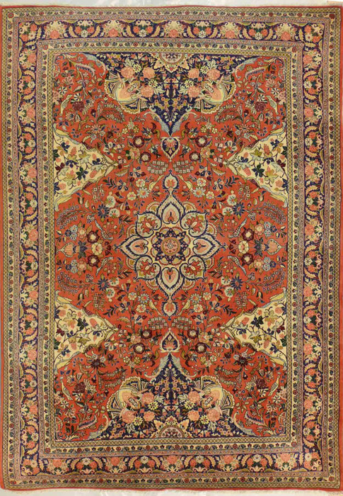 7 x 10 Persian Botanical & Geometric Bijar Designer Rug