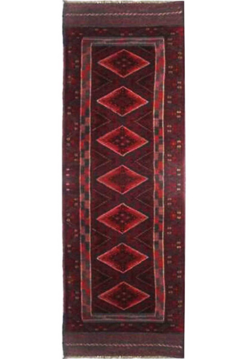 2 x 9 Oriental Mashwani Tribal Runner Rug