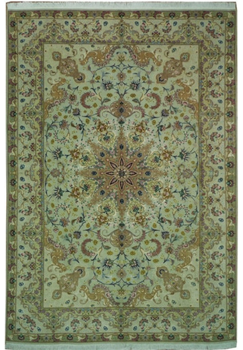 11 x 16 Super Fine Persian Tabriz Rug Wool & Silk Rug
