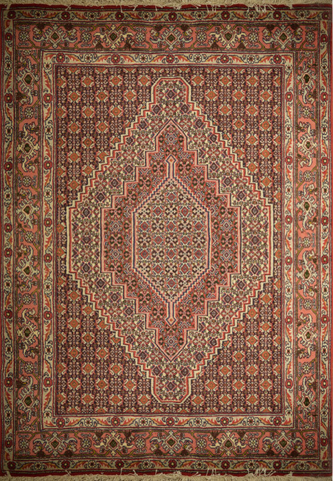 4 x 5'3 Persian Senneh Rug Kurdish Style