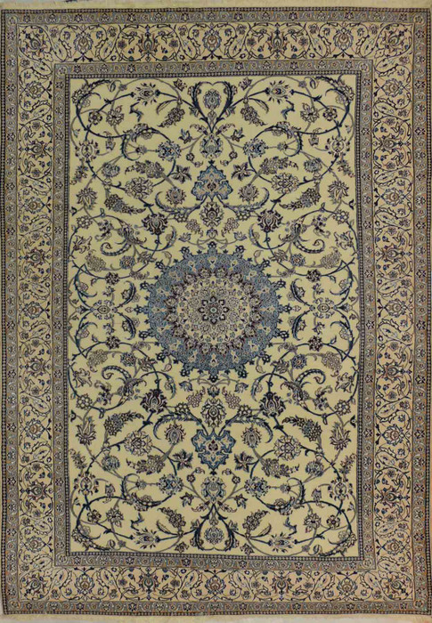 7 x 10 Persian Nain 9 LAA Wool & Silk Rug