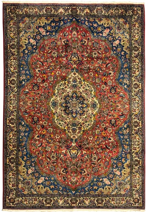 Handmade 7 x 10 Persian Bakhtiar Tribal Rug showcasing a traditional garden design in vibrant colors.