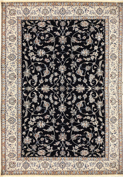 8'2" x 11'6" Persian Nain Rug All-Over Design Navy Blue