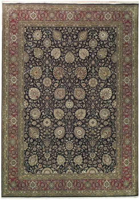 Jaipur Rug 9' x 12' Black Floral Palmets Handmade