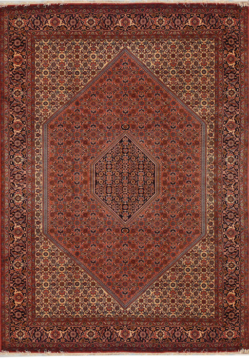 6'7 x 10 Persian Bijar Iron Rug